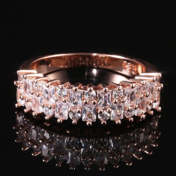 🎀 Fashion Beautiful Gems Full Around Zircon Eternity Rings for Women, PD162 - Picture 1 of 12